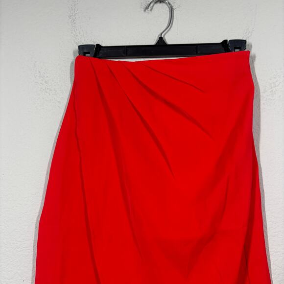Superdown Womens Size XXS Arielle Slit Maxi Skirt Red High Low Pleated Stretch - Picture 4 of 9
